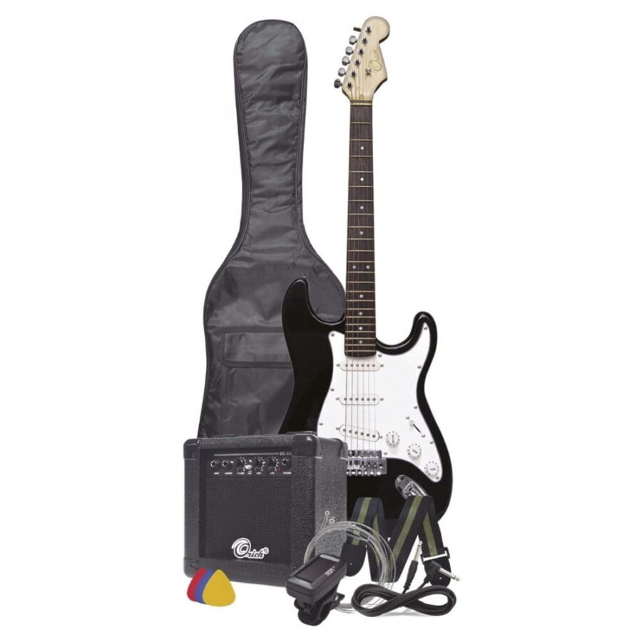 combo guitarra electrica orich legp negro - 1