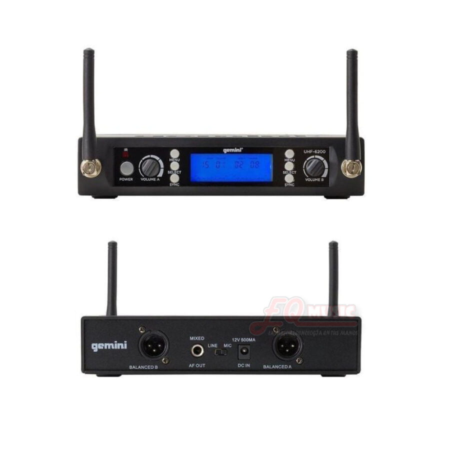 Microfono-Inalambrico-Diadema-y-Corbata---GEMINI-UHF-6200HL-R2-2